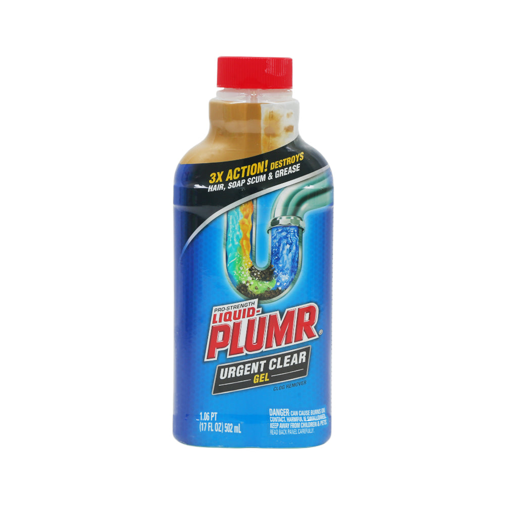 PLUMR CLOG REMOVER LIQUID URGENT CLEAR GEL 502 ML