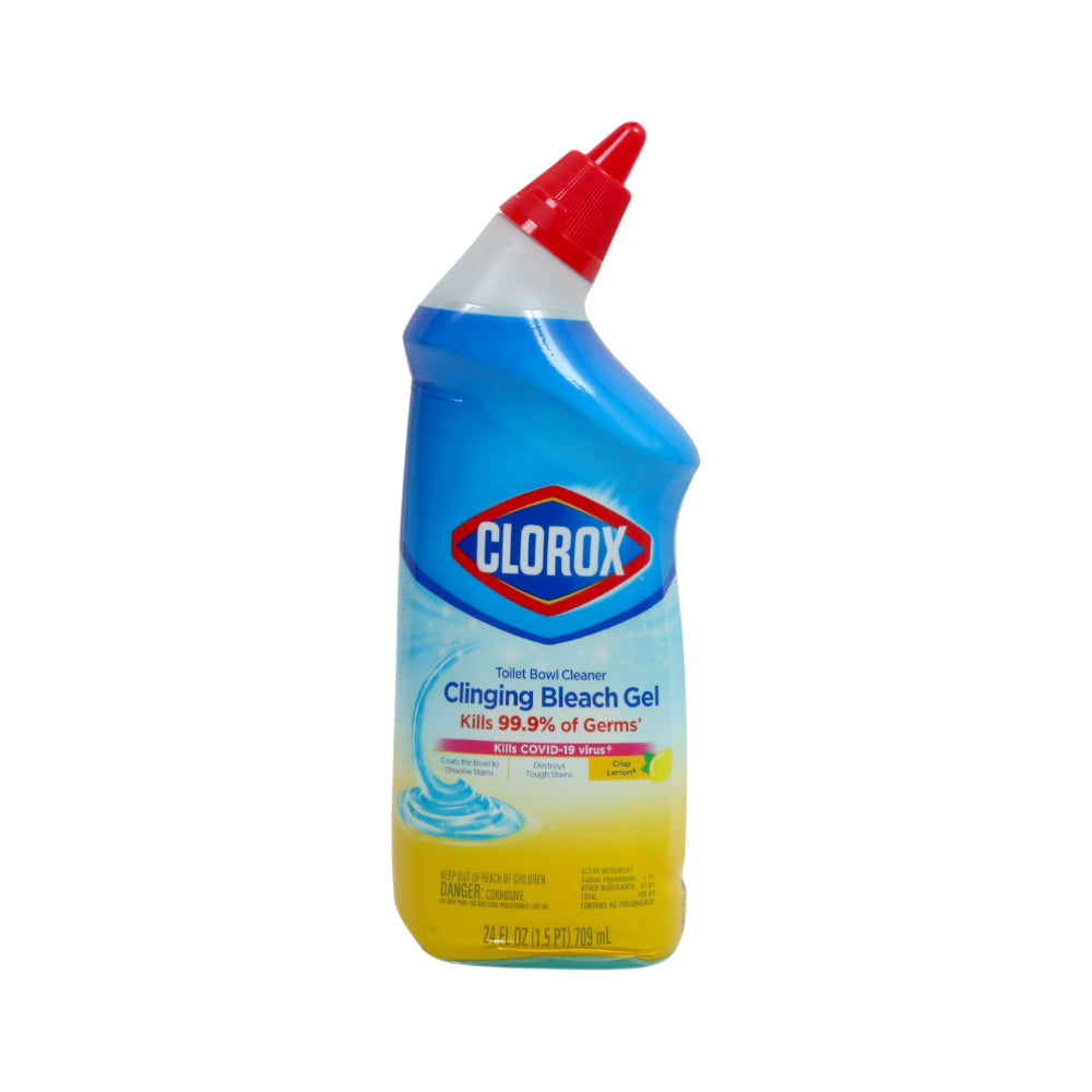 CLOROX TOILET BOWL CLEANER CLINGING GEL CRISP LEMON 709 ML