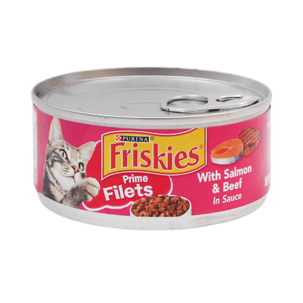 PURINA FRISKIES CAT FOOD WITH SALMON AND BEEF 156 GM