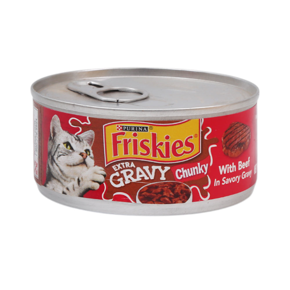 PURINA FRISKIES CAT FOOD WITH BEEF IN GRAVY 156 GM