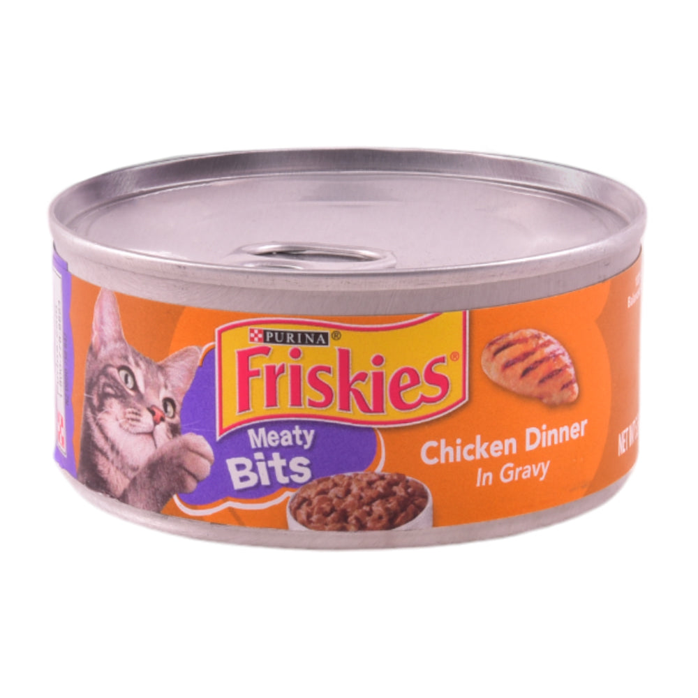 PURINA FRISKIES CAT FOOD MEATY BITS CHICKEN DINNER 156 GM