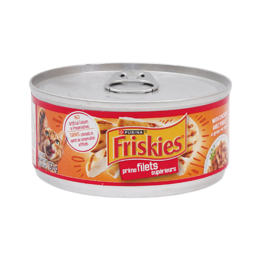 PURINA FRISKIES CAT FOOD WITH CHICKEN AVEC POULET 156 GM