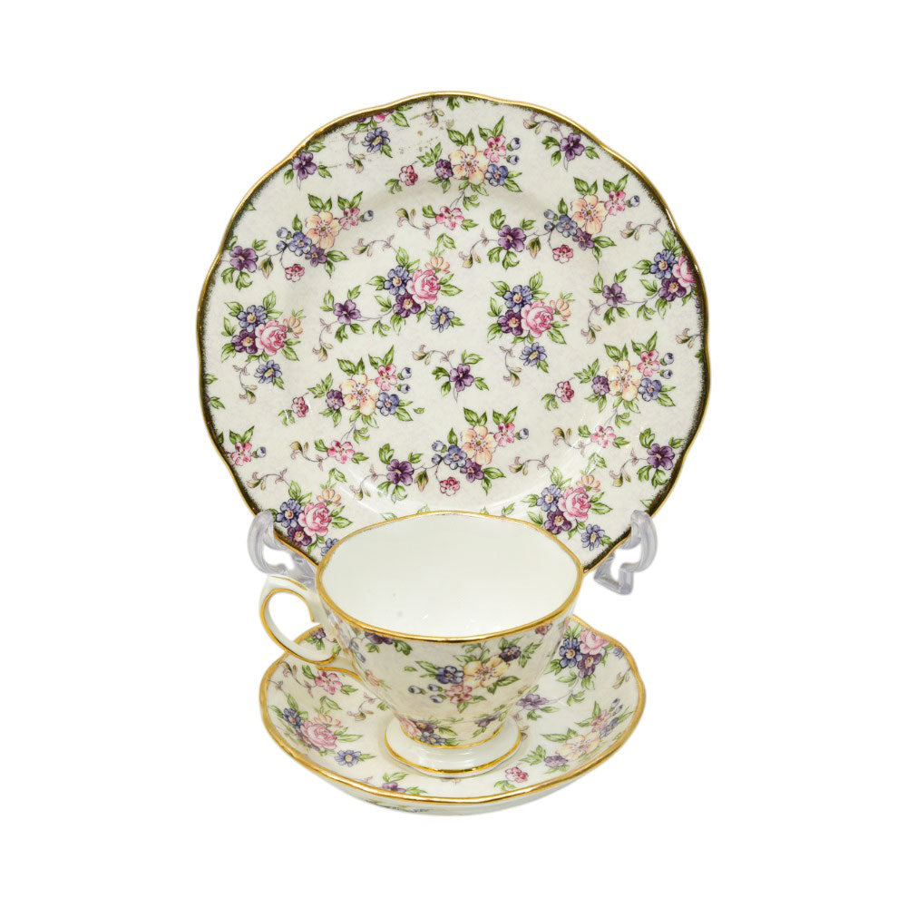 CUP & SAUCER ROYAL ALBERT ENGLISH CHINTZ 1940/3PC