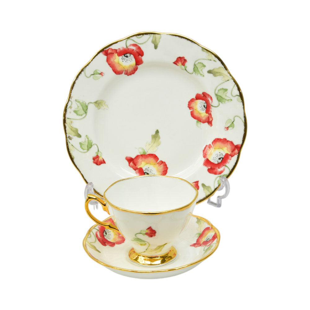 CUP & SAUCER ROYAL ALBERT POPPY 1970/3PC