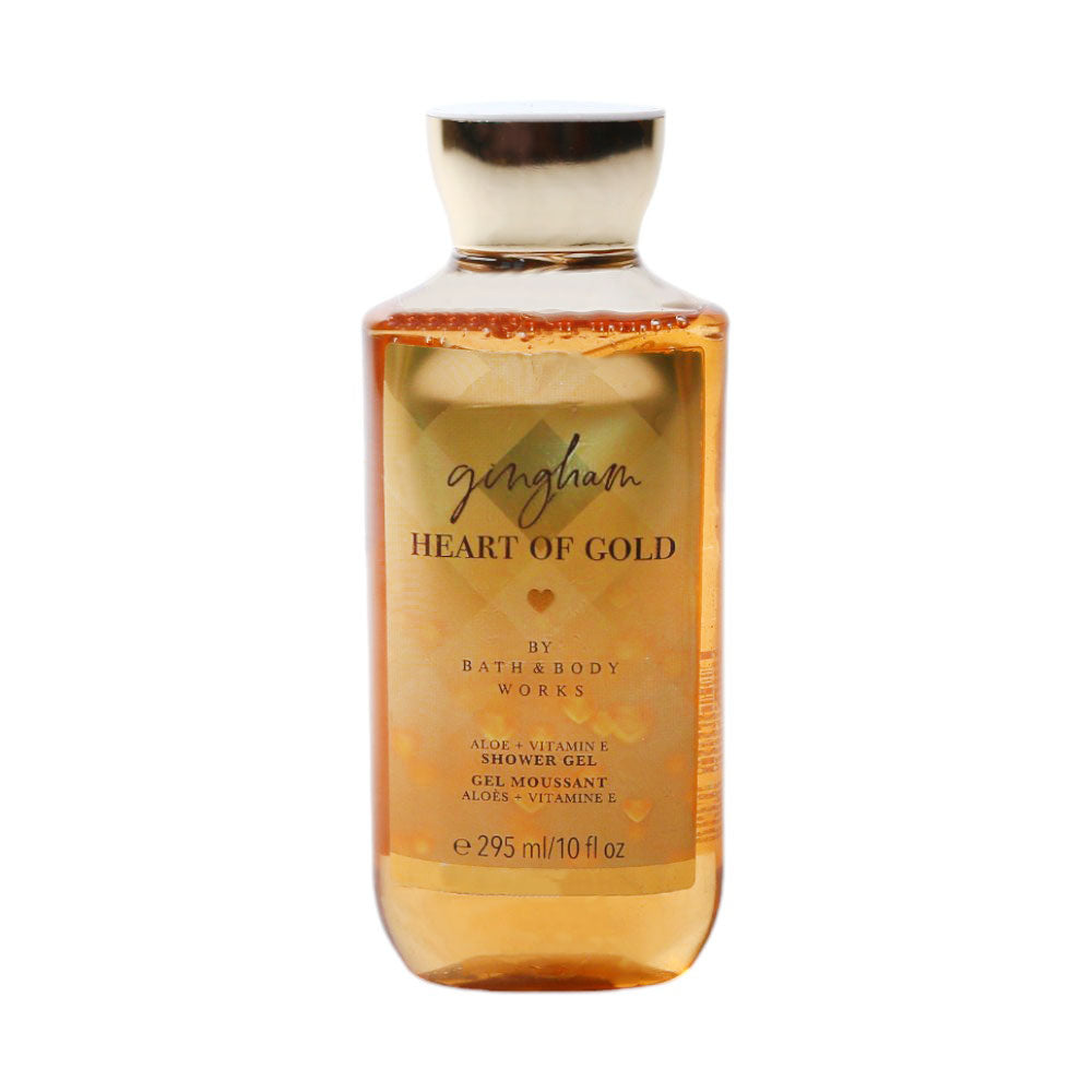 BBW GINGHAM HEART OF GOLD ALOE+VITAMIN E SHOWER GEL 295ML
