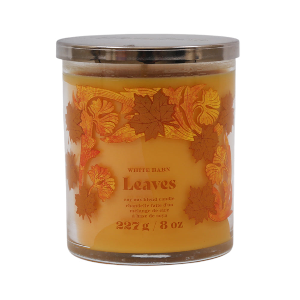 BBW SCENTED CANDLE WHITE BARN LEAVES SOY WAX BLED CANDLE 227