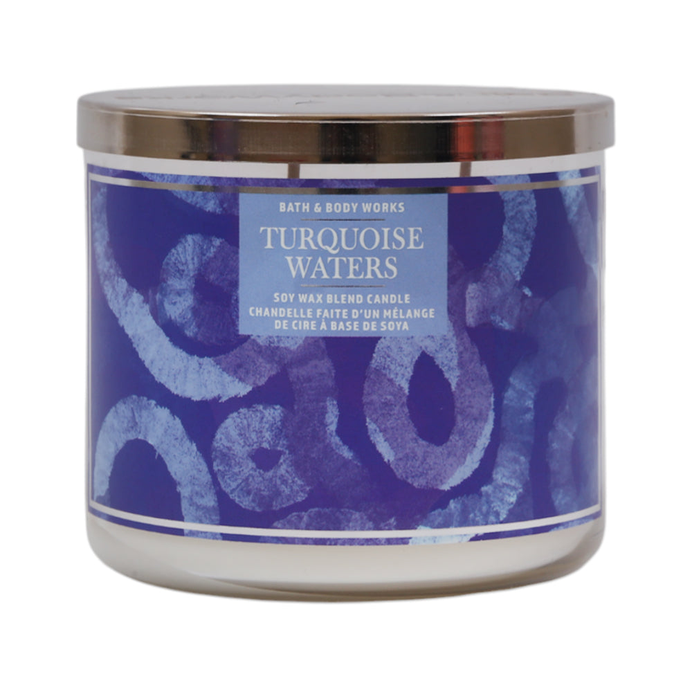 BBW SCENTED CANDLE TURQUOISE WATERS SOY WAX BLEND CANDLE 411