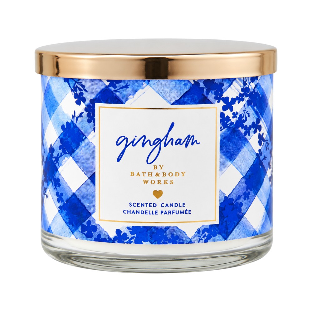 BATH & BODY WORKS 3 WICK CANDLE GINGHAM 411 G