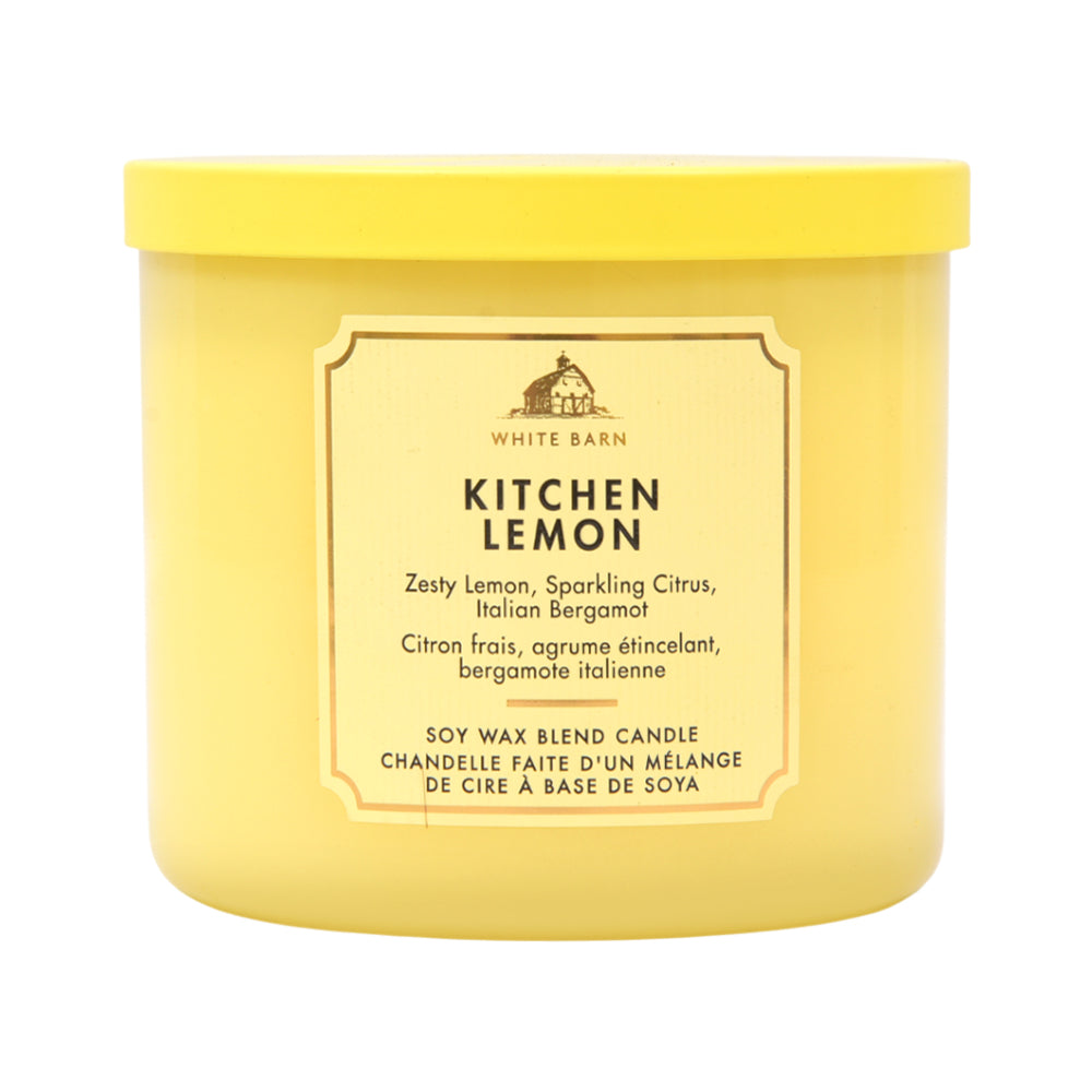 BBW 3 WICK CANDLE KITCHEN LEMON 411 G