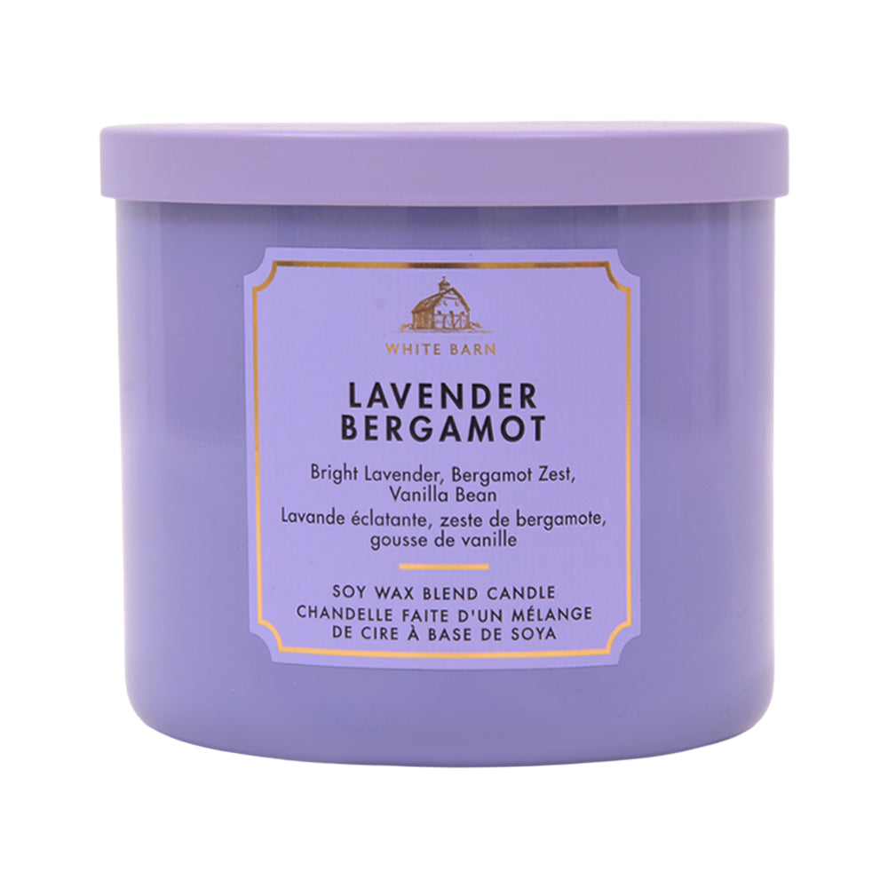 BBW 3 WICK CANDLE LAVENDER BERGAMOT 411 G