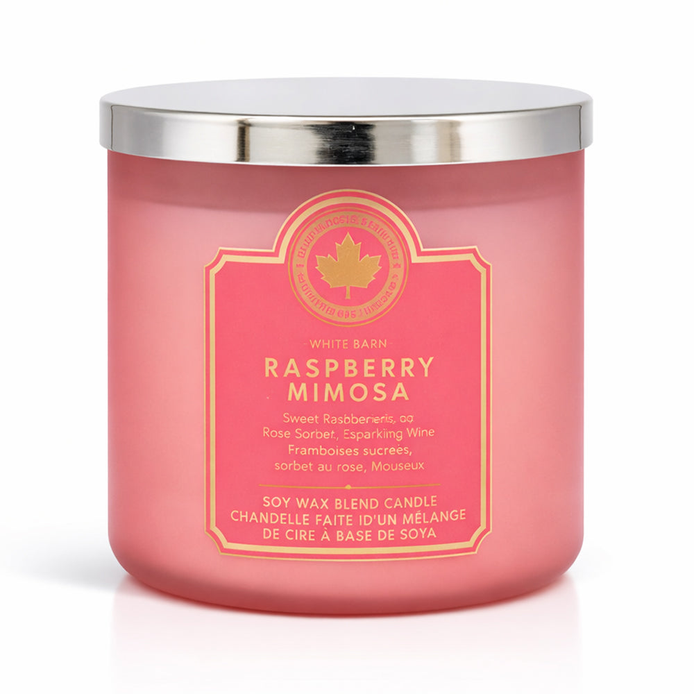 BBW 3 WICK CANDLE RASPBERRY MIMOSA 411 G