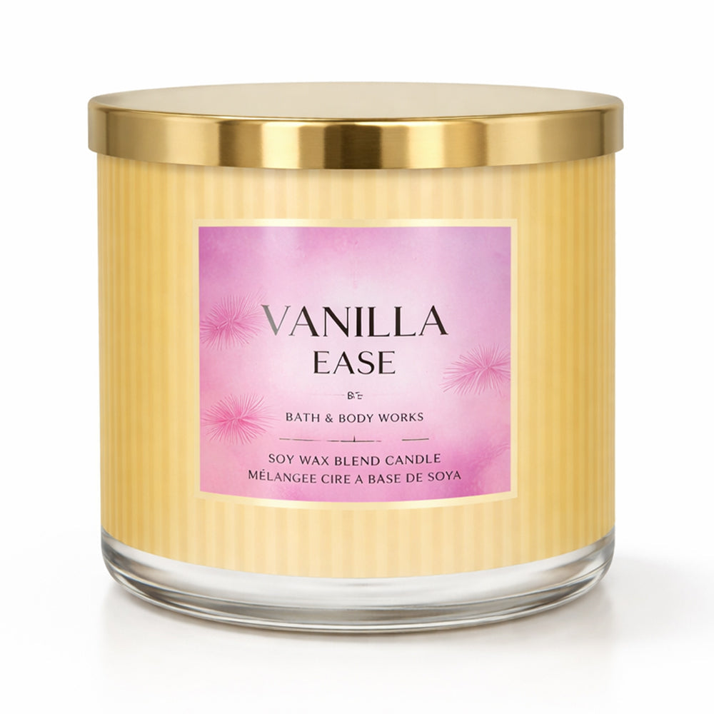 BBW 3 WICK CANDLE VANILLA EASE 411 G