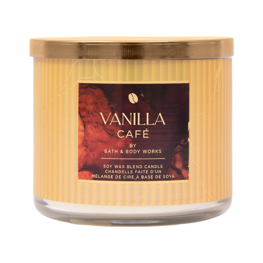 BBW 3 WICK CANDLE VANILLA CAFE 411 G