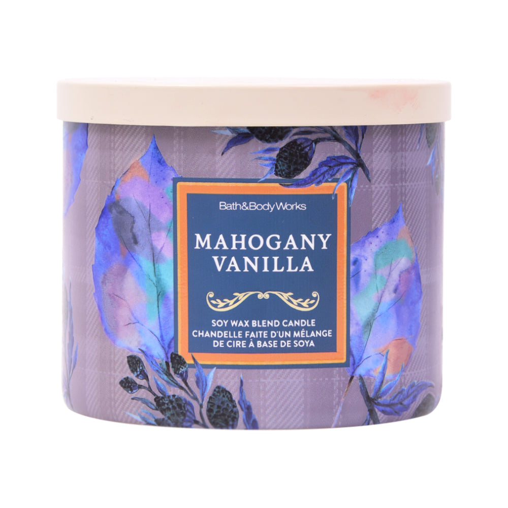 BBW 3 WICK CANDLE MOHAGANY VANILLA 411 G