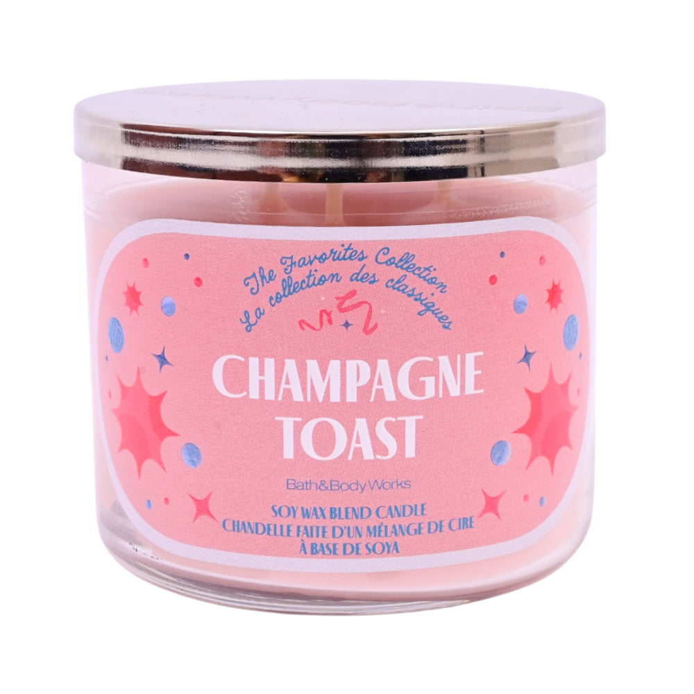 BATH & BODY WORKS SHAMPAGNE TOAST CANDLE 3 WICK 411 GM