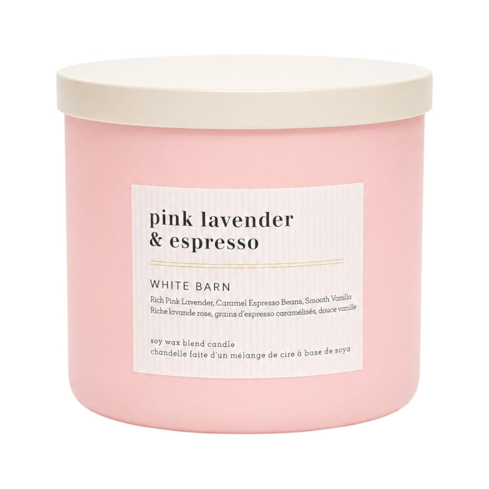 BATH & BODY WORKS PINK LAVENDER & ESPRESSO CANDLE 3 WICK 411