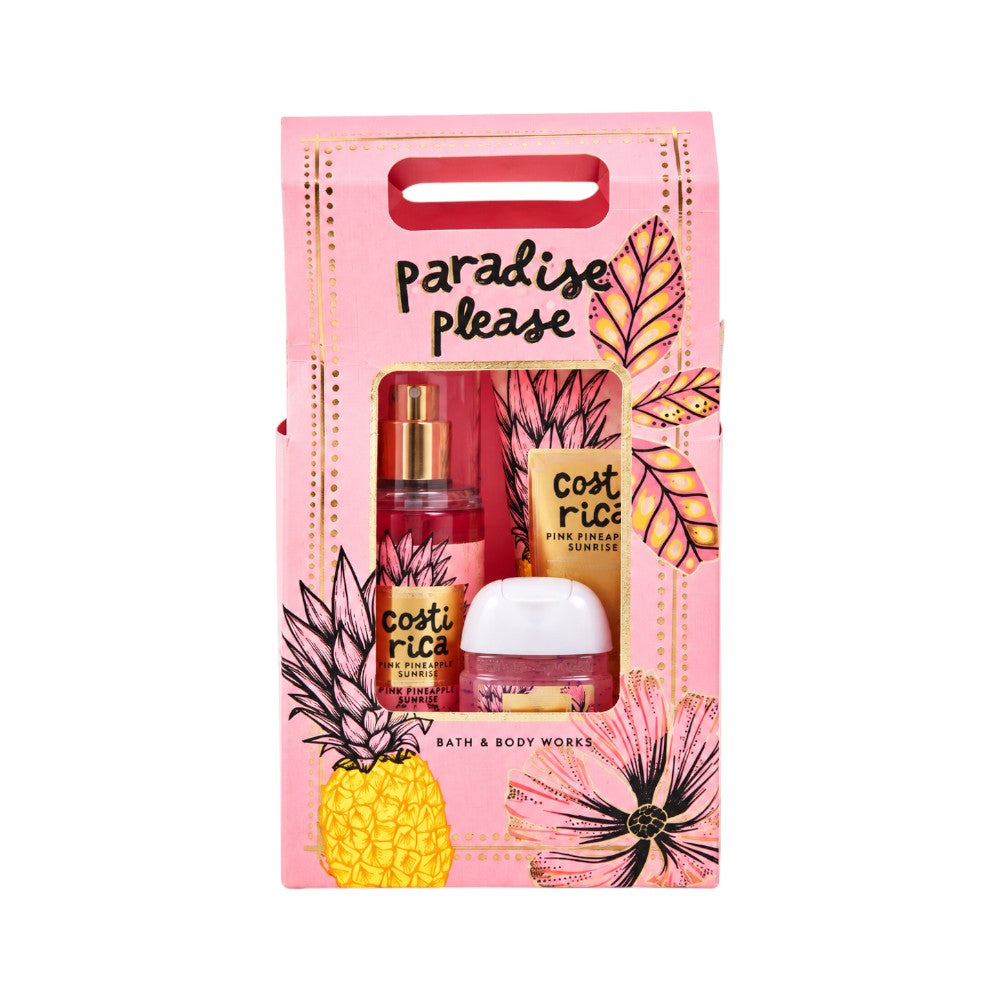 BATH & BODY WORKS GIFT SET  PARADISE PLACE COSTA RICA 3 PC )