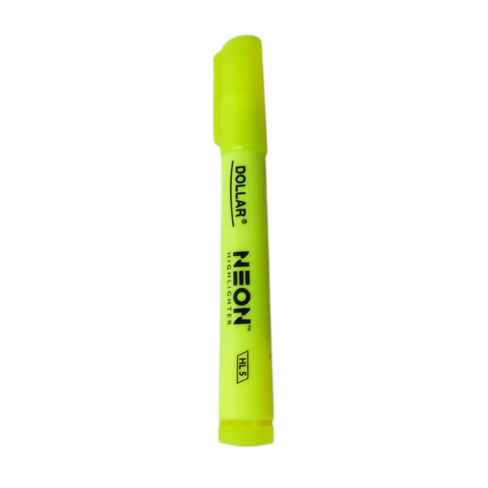 HL-5 DOLLAR NEON HIGHLIGHTER ROUND YELLOW 1PC