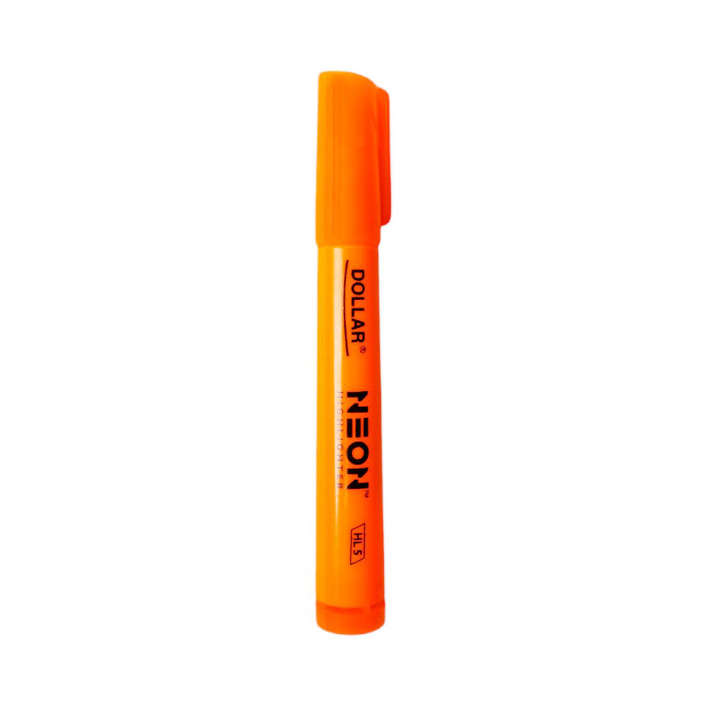 HL-5 DOLLAR NEON HIGHLIGHTER ROUND ORANGE 1PC