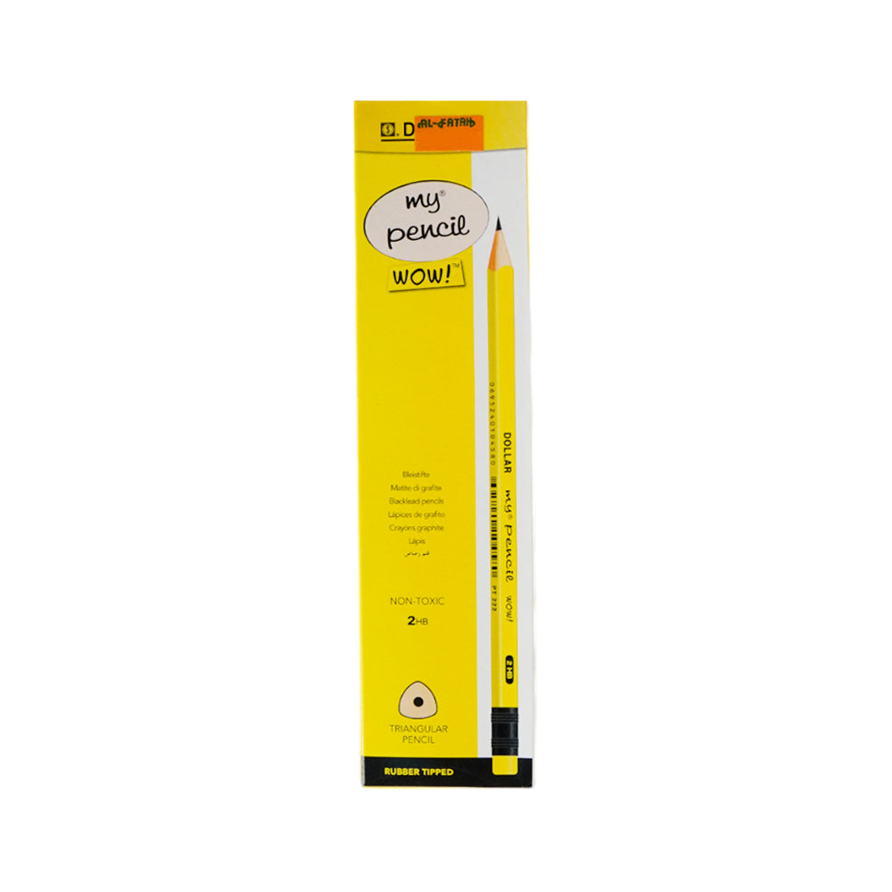 PT222 Dollar My Pencil Wow Pencil 12PC Pack Yellow