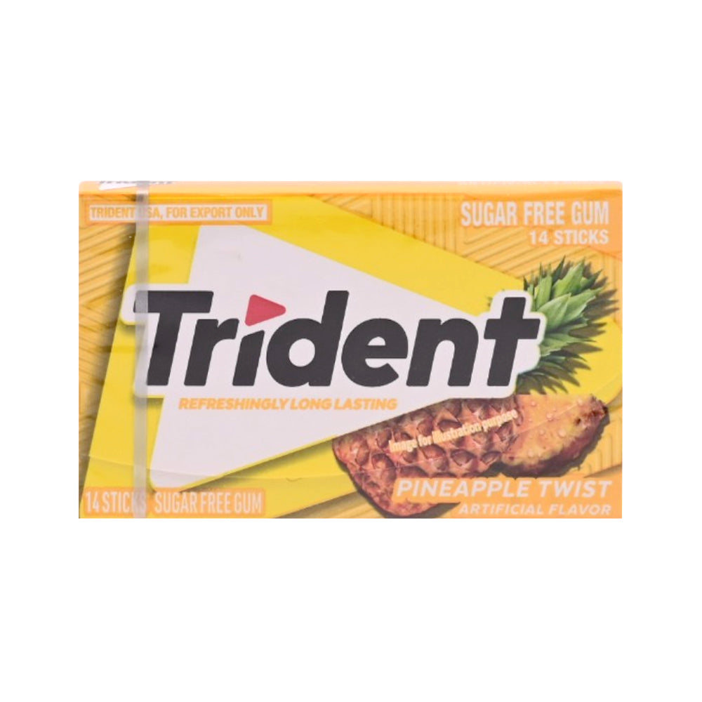 TRIDENT PINEAPPLE TWIST 14 STICKS SUGAR FREE GUM