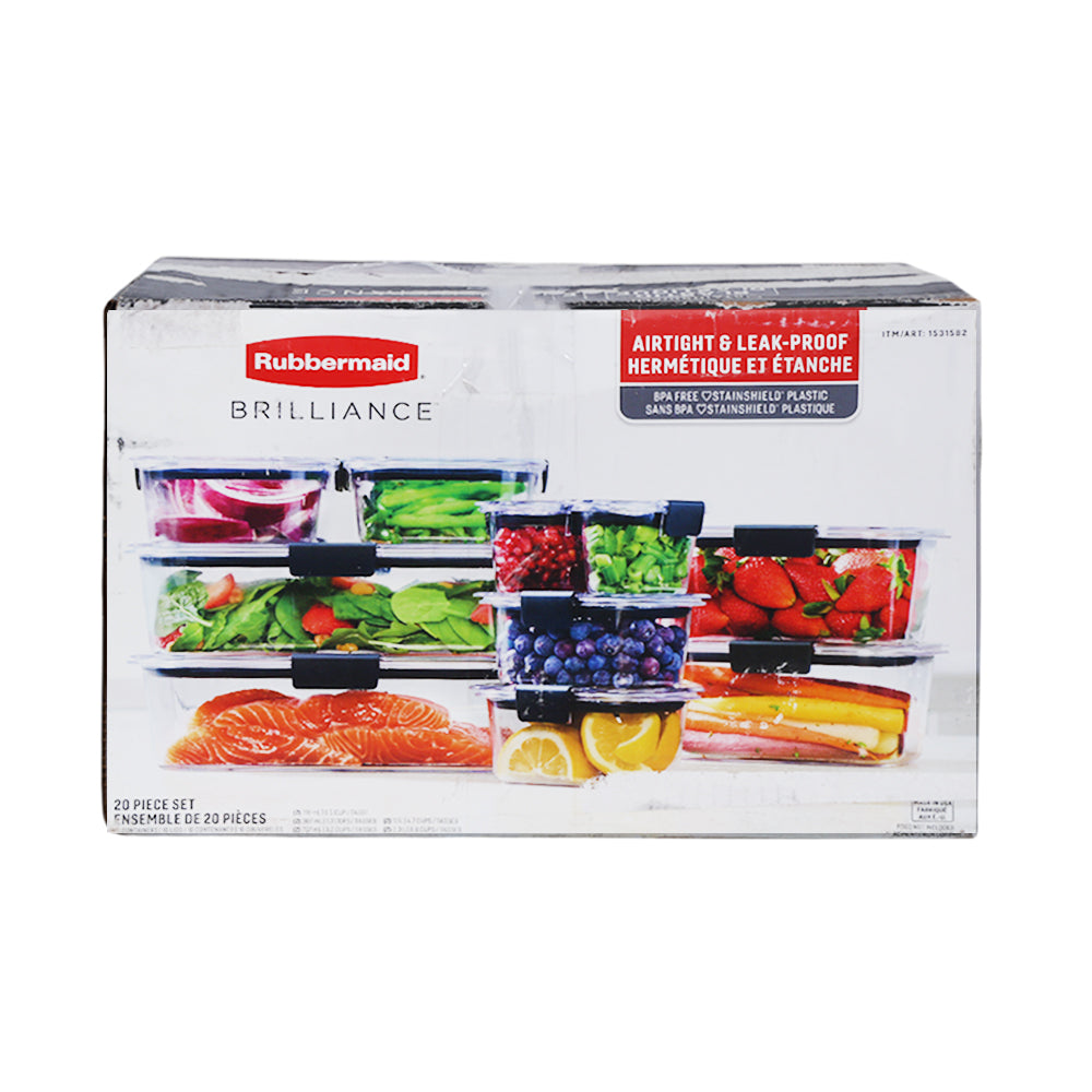 BOWL SET 20PC RUBBERMAID BRILLIANCE 1531582