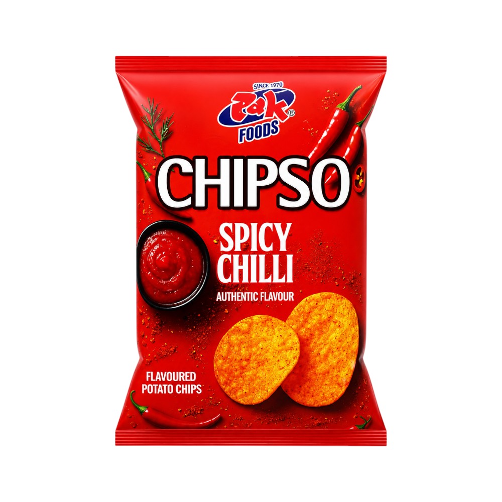 PAK FOODS CHIPSO SPICY CHILLI CHIPS NATURAL POTATO 88 GM