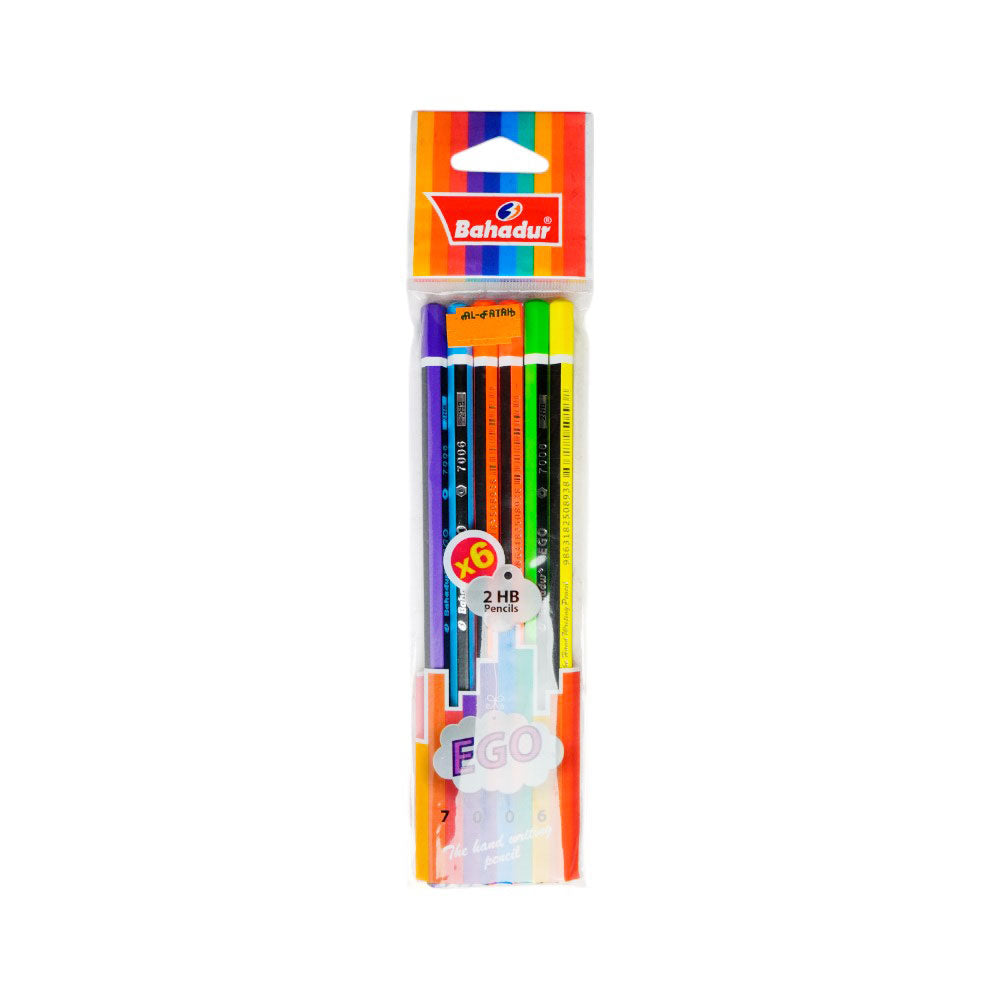 7006 BAHADUR EGO PENCIL 6PC PACK B.I