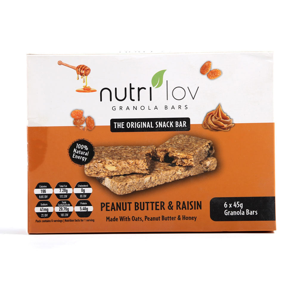 NUTRILOV PEANUT BUTTER & RAISIN GRANOLA 6-BAR 270G