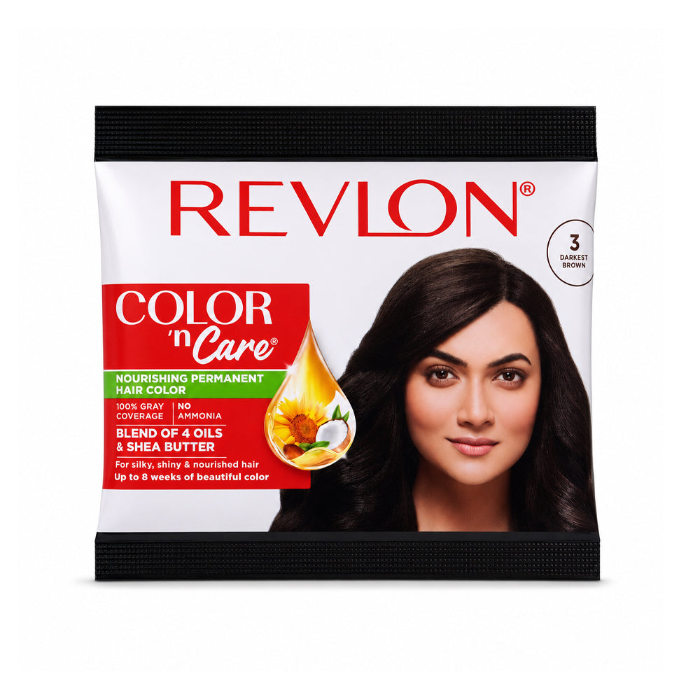 REVLON  COLOR  SACHET NO 3.0 DARKEST BROWN 20 ML +30 ML