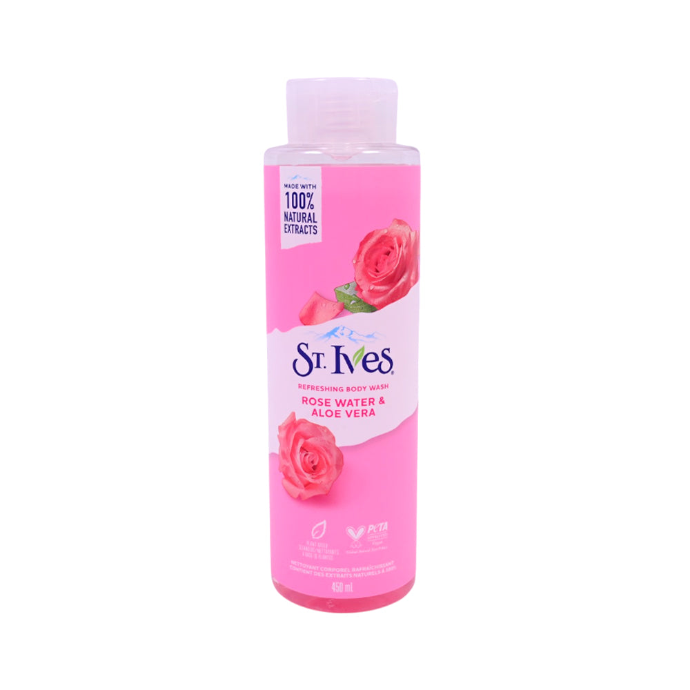 ST.IVES BODY WASH ROSE WATER & ALOE VERA 473 ML