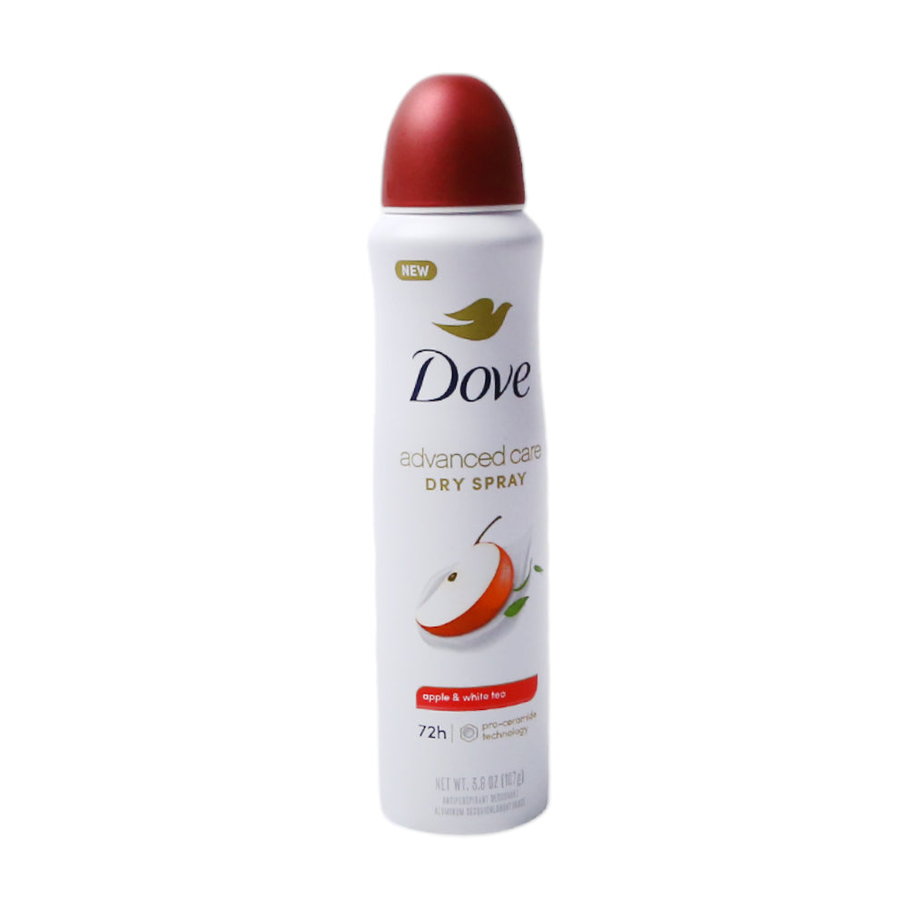 DOVE DEODORANT SPRAY ADVANCED CARE APPLE & WHITE TEA 107 ML