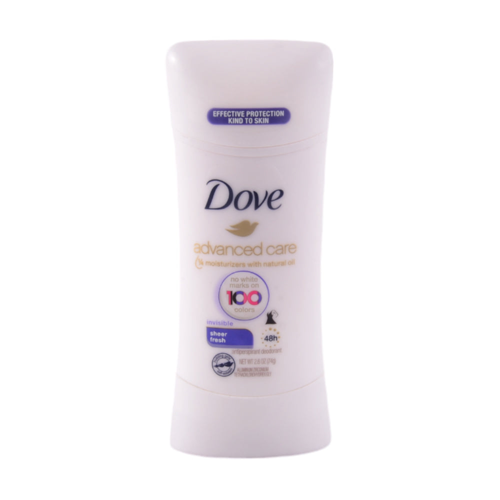 DOVE DEO STICK ADVANCED CARE INVISIBLE SHEER FRESH 74 GM