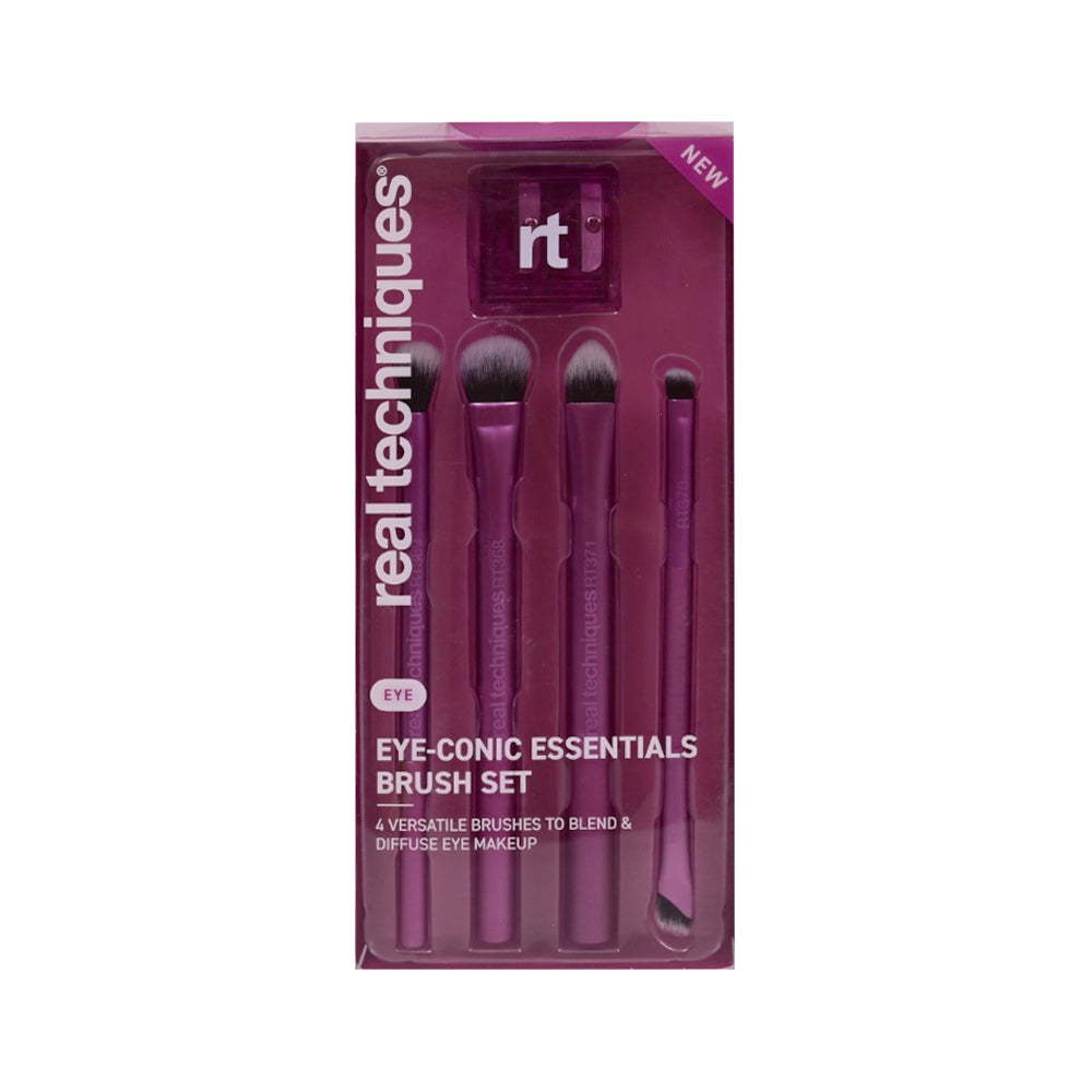 REAL TECHNIQUE EYE CONIC ESSENTIALS 4PC BRUSH& SHARPNER