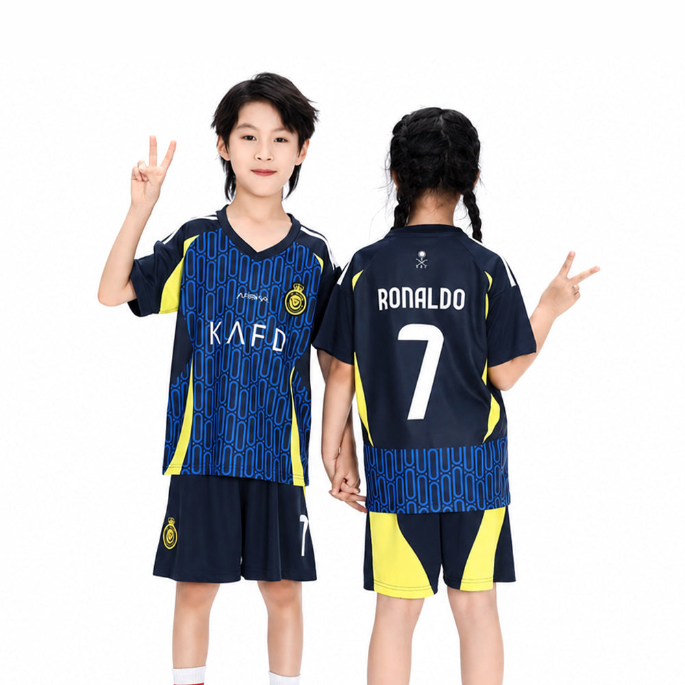 RONALDO 2PC FOOT-BALL JERSEY BLU/YLW IRS-26 2-3 YEAR 010