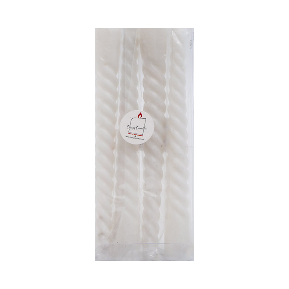 CLASSY CANDLE SPIRAL 8INCH 4PC GLI