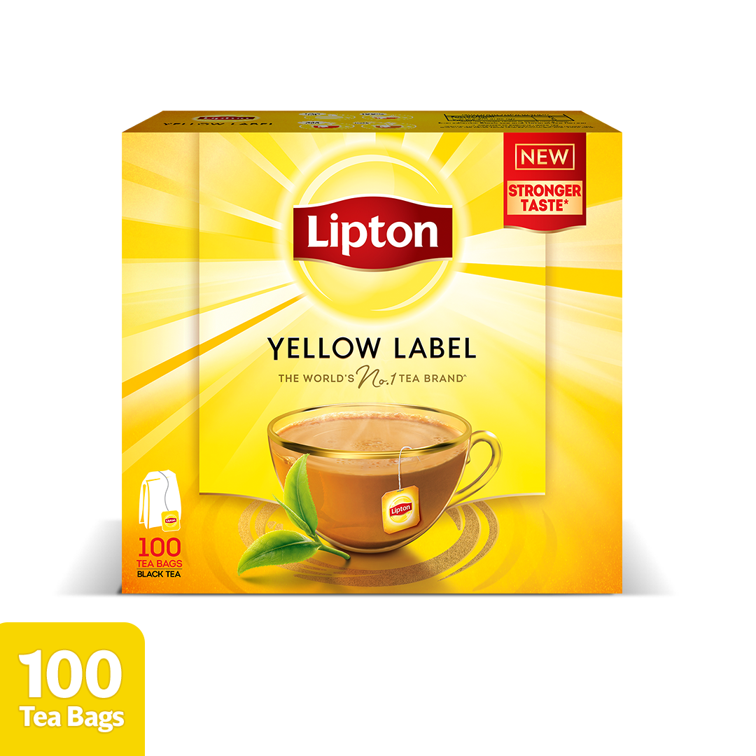 LIPTON YELLOW LABEL 100 TEA BAGS | BLACK TEA | NEW STRONGER TASTE