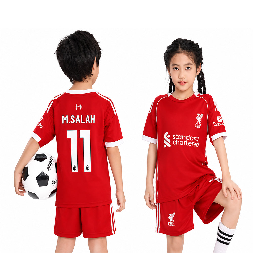 M.SALAH 2PC FOOT-BALL JERSEY RED IRS-26 2-3 YEAR 011