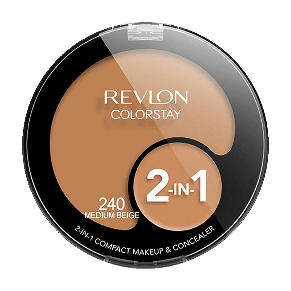 New Revlon 2 In 1 Compact Medium Beige 240 Pc