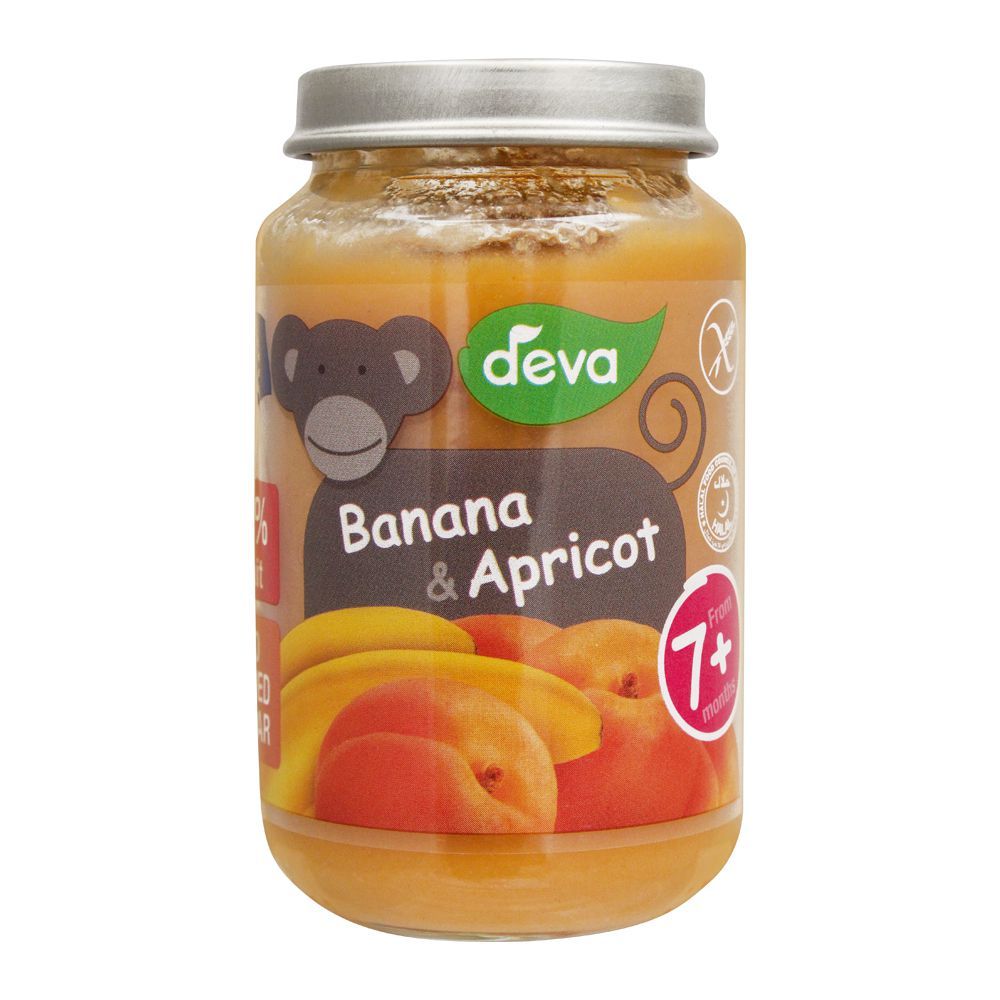 DEVA BABY FOOD BANANA & APRICOT 7+MONTHS 200 GM