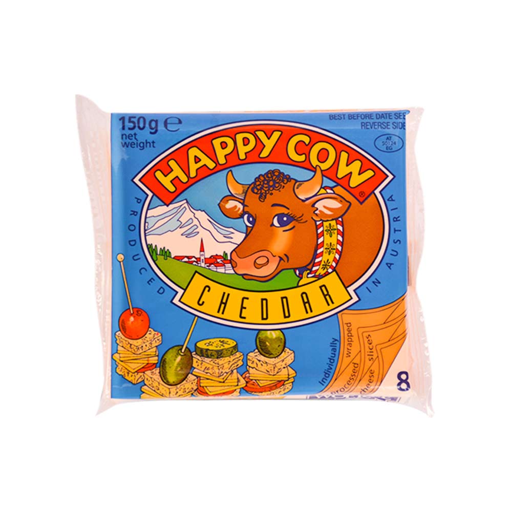 HAPPY COW CHEDDAR CHEESE SLICE YELLOW 150 GM