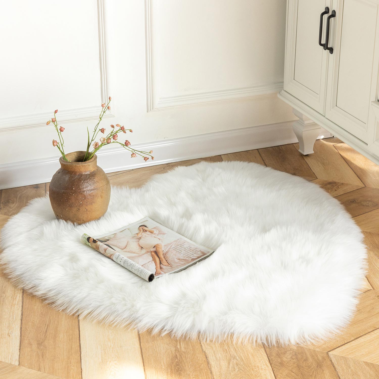 GABA FUR RUG HEART SHAPE