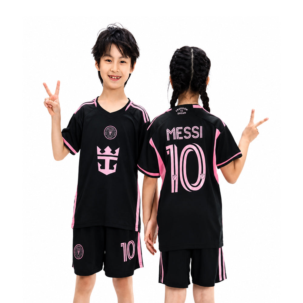 MESSI 2PC FOOT-BALL JERSEY BLK/PNK IRS-26 2-3 YEAR 013