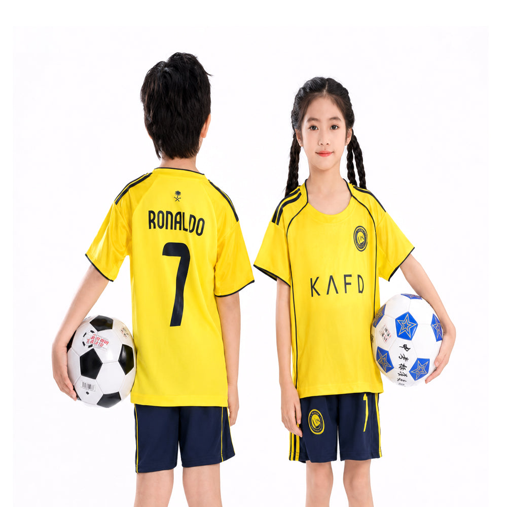 RONALDO 2PC FOOT-BALL JERSEY YLW/BLK IRS-26 2-3 YEAR 015