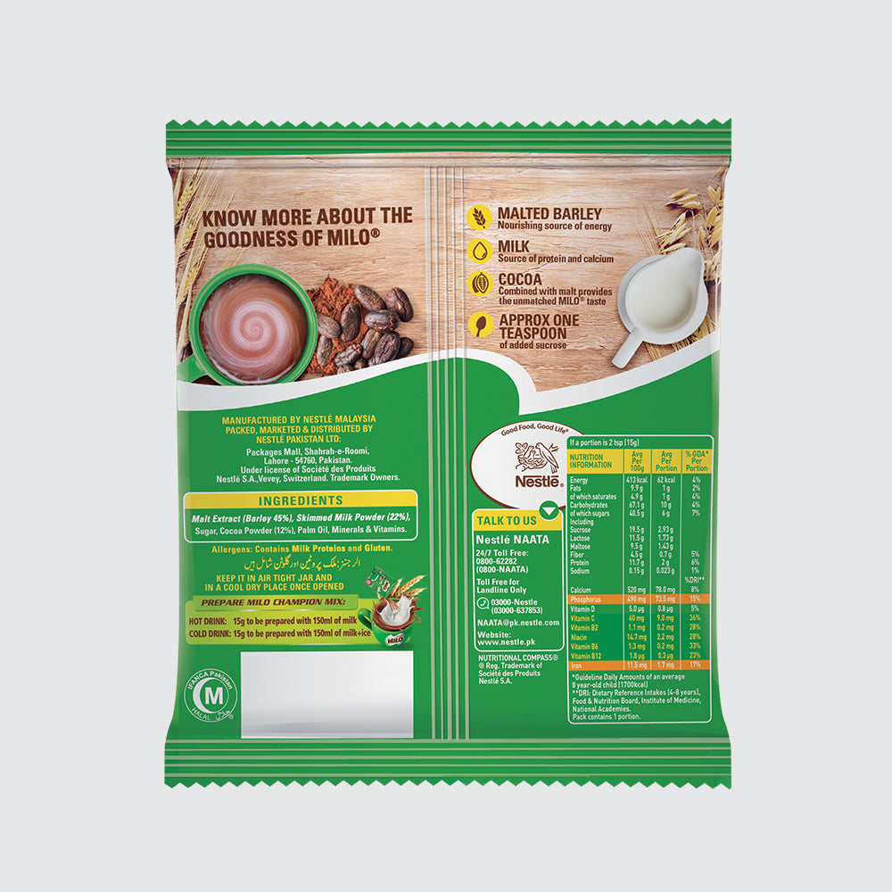 NESTLE MILO DRINKING POWDER SACHET 15 GM