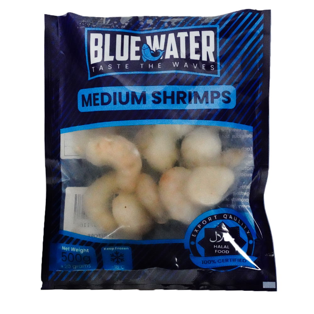 BLUE WATER MEDIUM SHRIMPS 500 GM