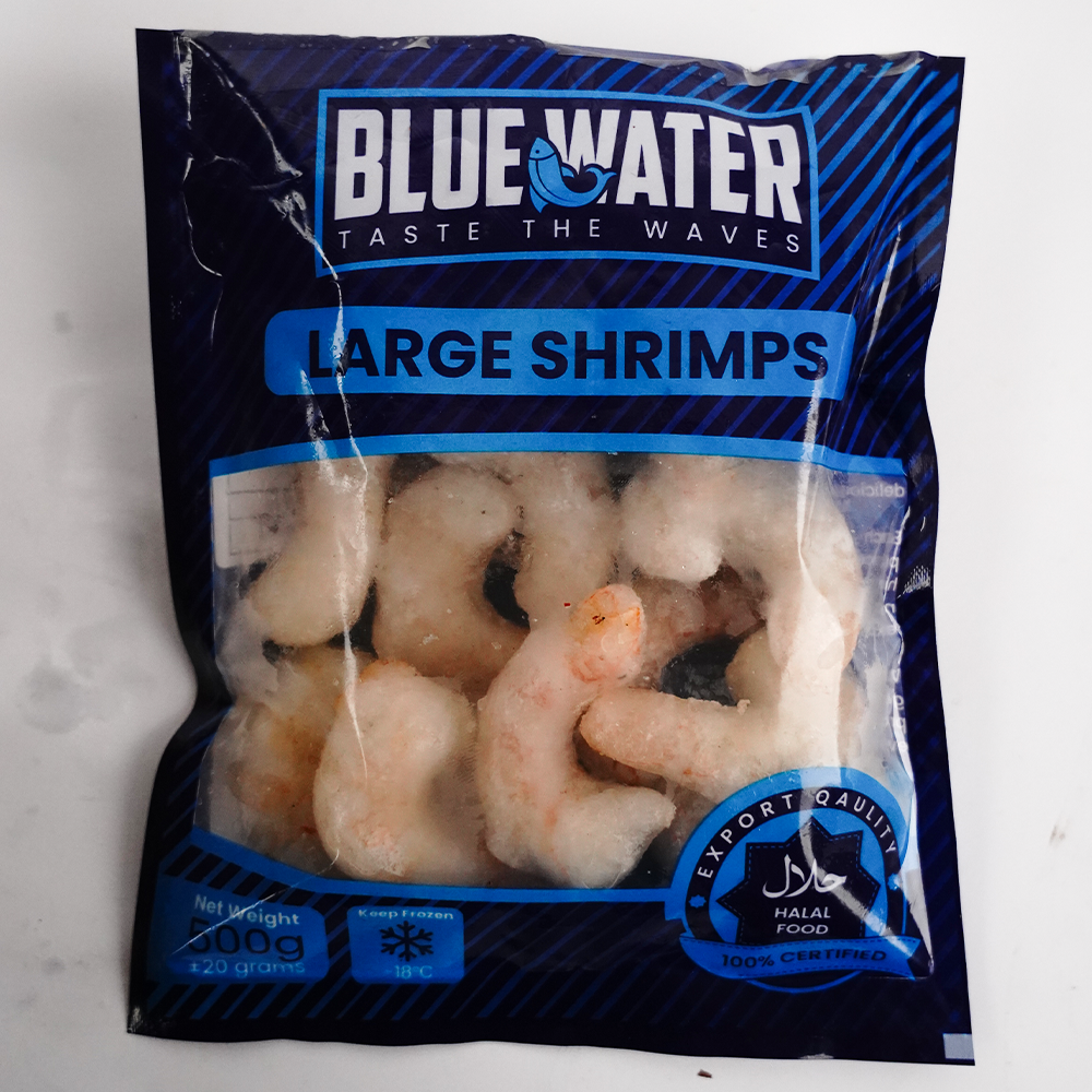 BLUE WATER LARGE SHRIMPS 500 GM