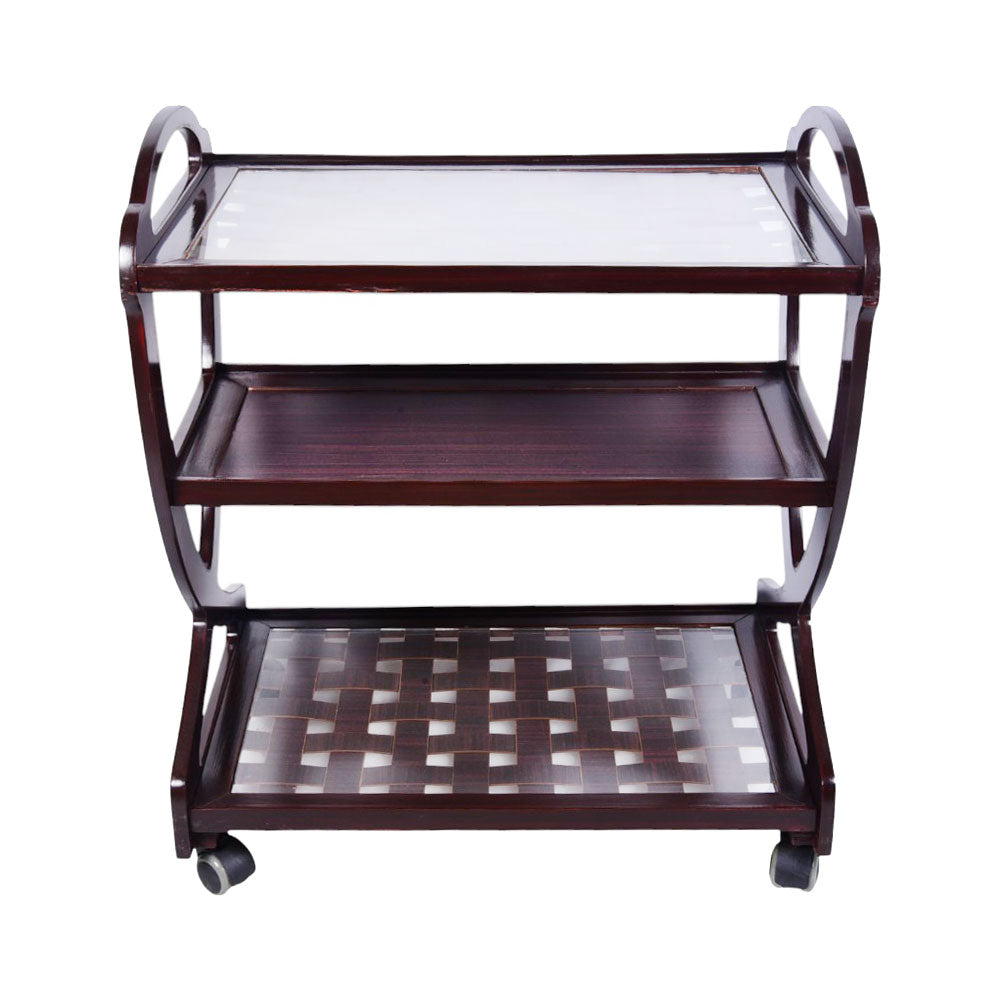 TEA TROLLEY MED TRAY D-BROWN