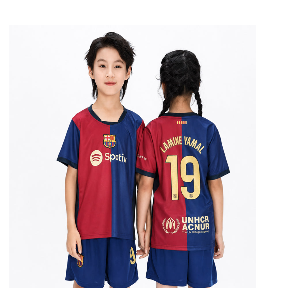 LAMINE YAMAL 2PC FOOT-BALL JERSEY RED/NVY IRS-26 2-3 YEAR 017