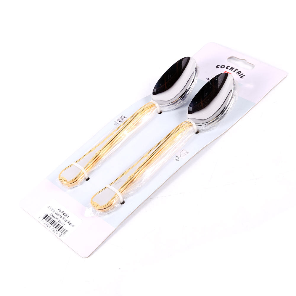 DESSERT SPOON SET COCKTAIL OUTLINE GOLD 6PC ART 212 PC